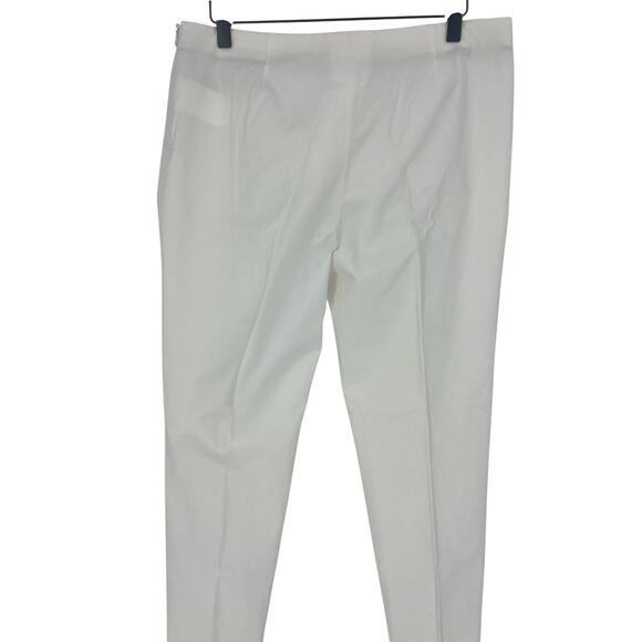 Piazza Sempione Emanuela White Cotton Blend Side-Zip Trousers Made in Italy - Picture 8 of 10